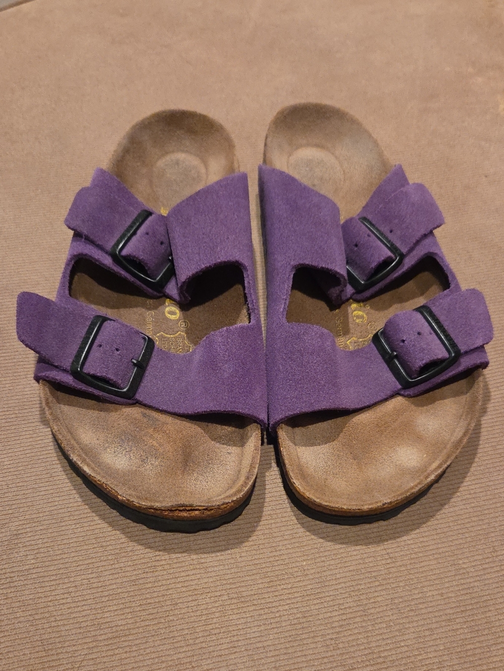 Papillio by Birkenstock Purple Suede Double-Strap Slide Sandal Size 39